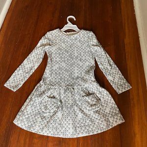 Lili Gaufrette Grey/White Long sleeve Girl's Dress